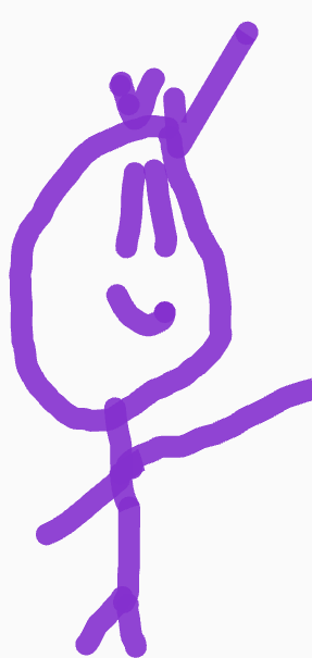 a purple stickfigure